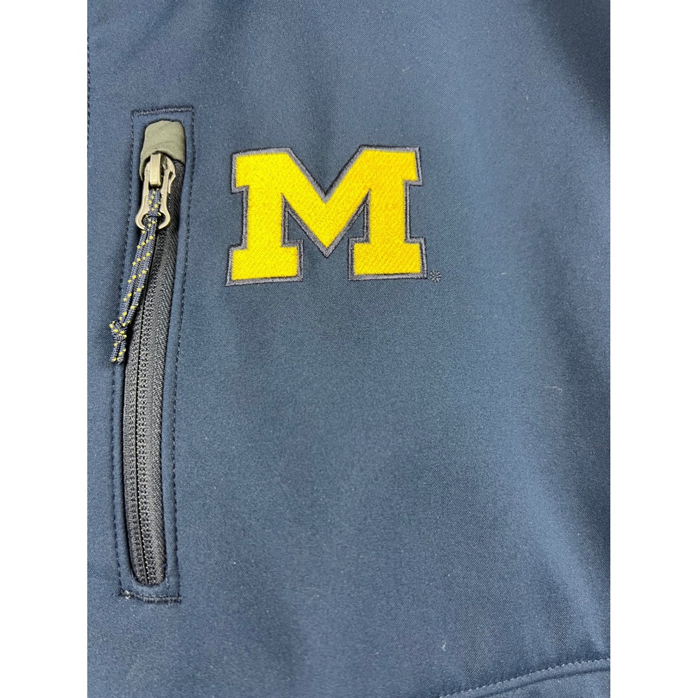 Columbia Softshell Jacket Men XL Navy Blue Good Michigan Wolverines Fleece Lined - Picture 2 of 15